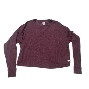 Women's PINK Victoria's Secret Plum/Maroon Ribbed Crew Neck Sweater M